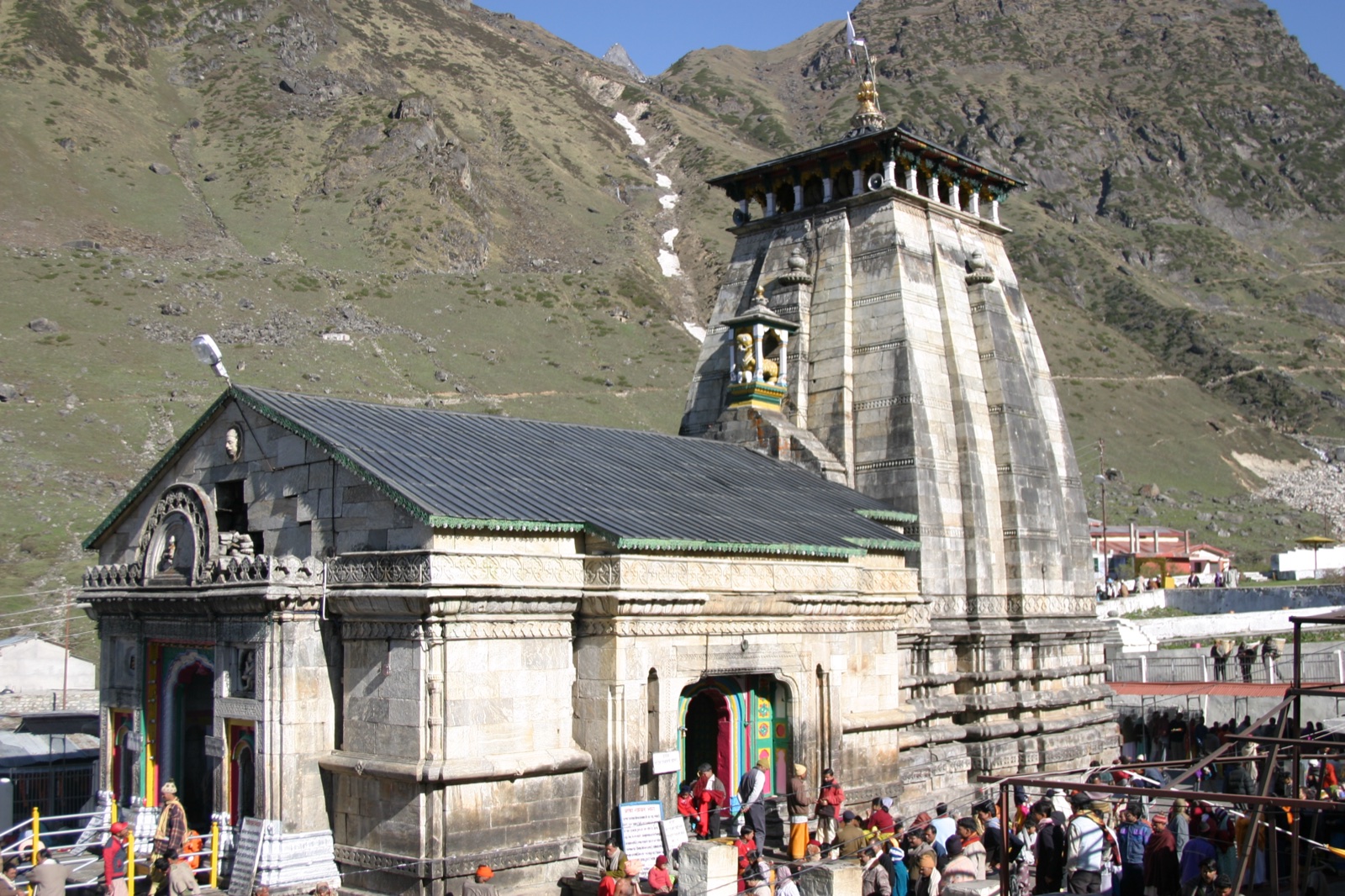 The Kedarnath Temple beneath snow-capped Himalayan peaks